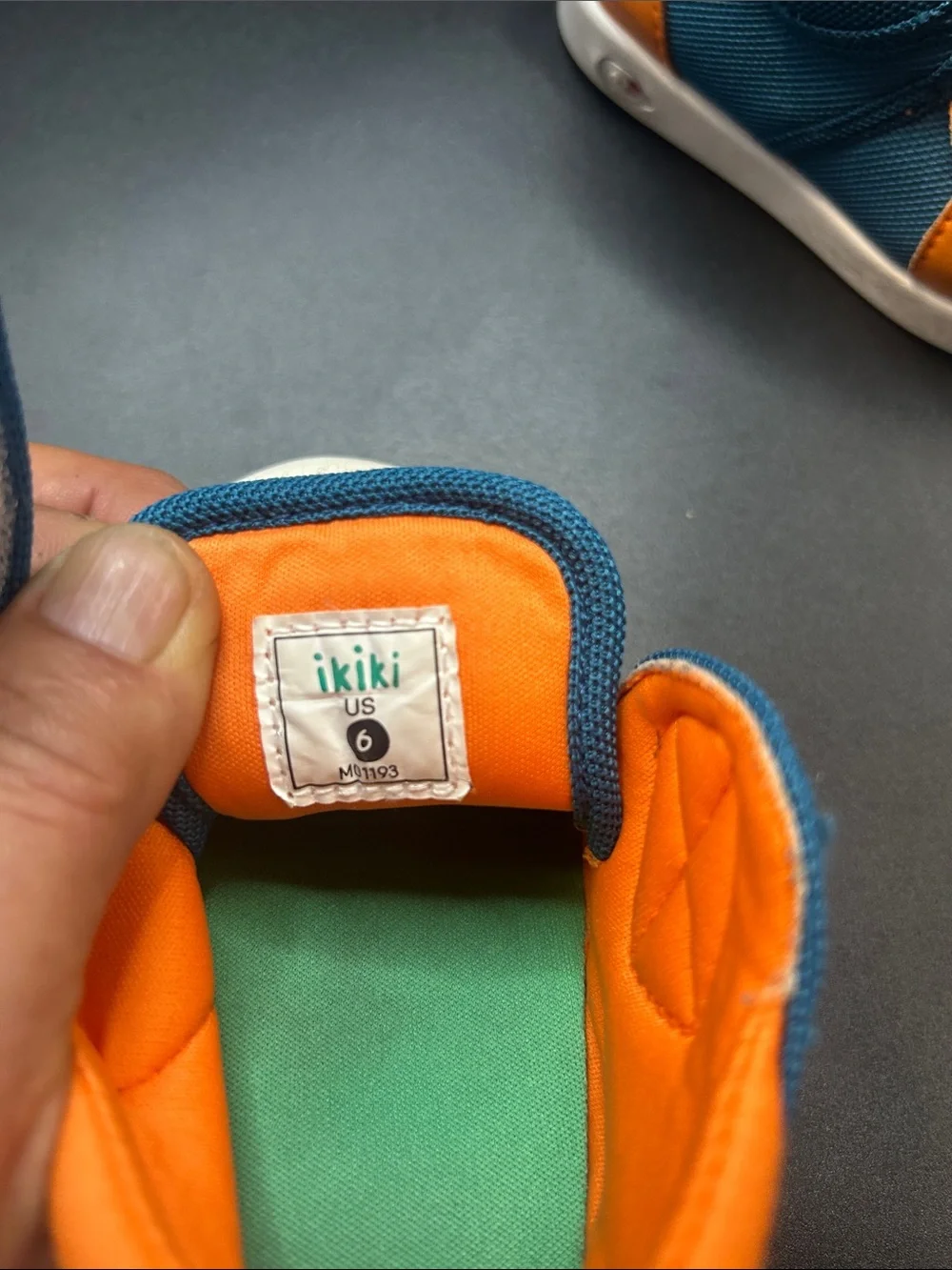 Blue & Orange Fox-Detail Baby Walker Shoes